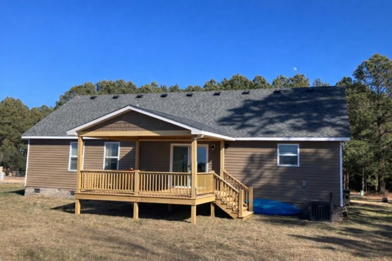 Covered back porch addition built by Cas and Cal Construction