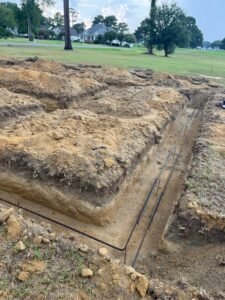 Footings dug and set