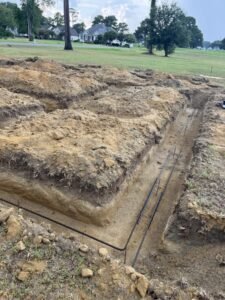Rebar set in the footings