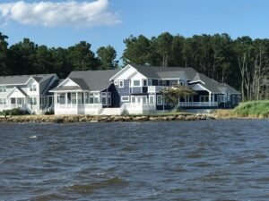 Finished home and porches from the water
